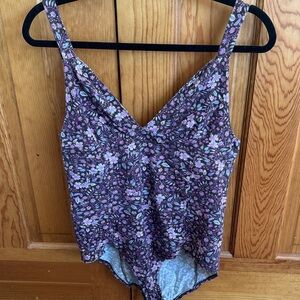 Free People Purple Floral Bodysuit